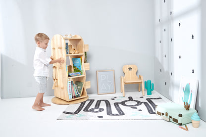 Revolving Solid Wood Bookcase