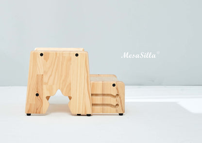 Solid Wood 2 Steps Stool