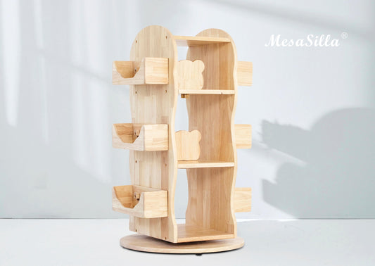 Revolving Solid Wood Bookcase